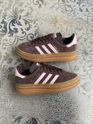 Buty damskie Adidas gazelle bold indoor brazowe skórzane 38 23.5cm