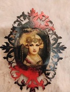 Kolekcja Art Déco 3 mini portrety + 1 magnes unikat rękodzieło