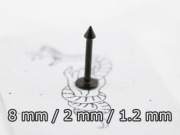 VENOM 1,2/8/2 kolczyk do brody MINI labret czarny grotek stożek VS41