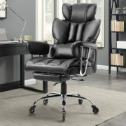 Fotel Biurowy YEEZEE Skórzany Podnóżek Regulowany Wygodny