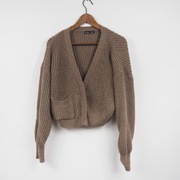 sweter damski narzutka kardigan oversize jasny brąz Shein r 38 M