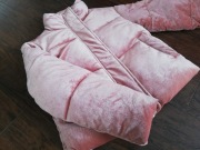 ASOS KURTKA PUCHOWA WELUROWA PUDROWY NA ZIMĘ S 36