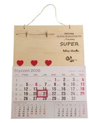 Kalendarz drewniany dla babci i dziadka, miejsce na zdjęcie, prezent 