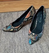 Buty na obcasie skórzane damskie kolorowe TOP SECRET rozmiar 36