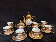 Serwis Porcelanowy Kawowy Bavaria Złoty 24k dla 6 os. D15
