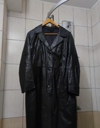 płaszcz płaszczyk damski leather XL kurtka skórzana damska czarna vintage 