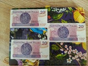 Banknoty 20zł ciekawy numer nowe BU6998699,7010700