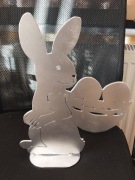 Zając wielkanocny duży 40 cm srebrny