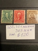 USA Scott 300,301 MNH** 303 MH* kat $120