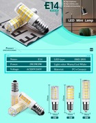 E14 Żarówka LED  9W AC 220V-240V Mini żarówka kukurydziana