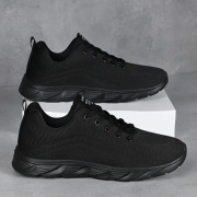 męskie modne oddychające buty wygodne tkane czarne