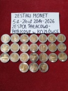 5zł przedsprzedaż 24szt komplet monet Pałacowo-Parkowy w KOZŁÓWCE mennicze 