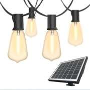 Girlanda świetlna solarna, łańcuch świetlny, 30 metrów 48 żarówek + 1 zapas