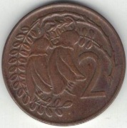 Nowa Zelandia 2 centy cents 1974 - 21,1 mm nr 3