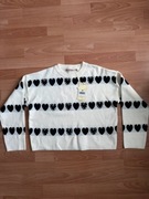 Sweter AZAKA Paris serca kryształki Nowy z mętką