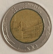 Moneta Włochy 500 lirów 1988,1989,1992,1993,1998