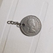 Moneta Half Crown 1960 z łańcuszkiem – oryginał UK, Elżbieta II