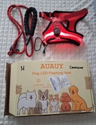 Szelki LED dla psa + smycz Auauy roz. M