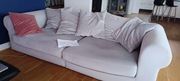 duza sofa i fotel  kolor jasno szary