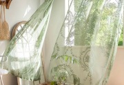 2 Szt., Francuska Retro Koronkowa Zasłona Przezroczysta W Kwiaty 132x264cm