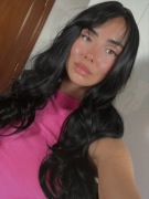 Peruka nowa przebranie czarna grzywka długie loki gęste grzywka dla kobiet