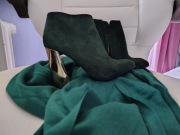 Botki zielone Eva Minge r. 37 skóra naturalna 