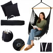 FOTEL BRAZYLIJSKI HAMAK XL DO OGRODU LUB WNĘTRZ + PODUSZKI GRATIS!