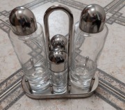 Alessi Zestaw do przypraw, 4 elementy z podstawką kryształ