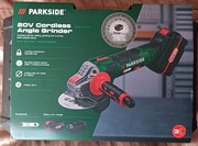 Szlifierka kątowa Parkside 20V PWSA 20-Li D4 z aku 4AH i ładowarką 120w