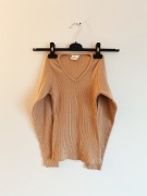 Bluzka obcisła beżowa bawełniania Pakuten