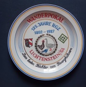 Patera okolicznośc. Colditz, nagroda na wystawie drobiu Lichtenstein 1987.