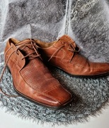 Męskie półbuty Ryłko/Pilpol – skórzane, eleganckie, brązowe, rozm. 41