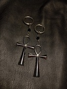 Kolczyki handmade ankh symbol alternatywny clicker piercing