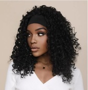 Damska Peruka Czarne kręcone włosy Halloween Karnawał