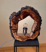 Lampa wykonana własnoręcznie loft lite drewno 