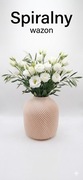 Wazon Spiralny 3D – Nowoczesny Design – Beżowy Mat – Dekoracja