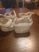 Zestaw jutowych rustykalnych koszyczkow