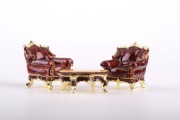 Fotele i stolik puzderko Kolekcja Keren Kopal Faberge Unikat Swarovski