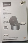 Ugreen W712 Ładowarka Magnetyczna 3w1 Qi2 15W iPhone Apple Watch AirPods