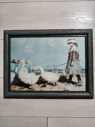 Obraz   Pasterka Gęsiarka  reprodukcja vintage 