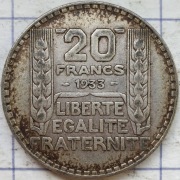 Francja 20 franków 1933 20g Ag 680