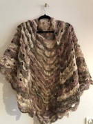 Bardzo duża chusta szydełko angora rękodzieło hand made 