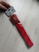 Nowy czerwony pasek parciany z metalową, automatyczną klamrą „England”