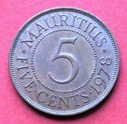 5  Centów  1978  r  -   Mauritius       stan   !!!