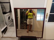 Lustro szlifowane 103x92.5cm  z ramą drewnianą 110x100cm