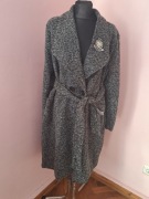 Nowy jesienny zimowy płaszcz trencz XL/42 szary czarny 