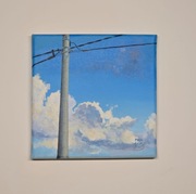 Letnie niebo Obraz akrylowy 20x20cm Unikat