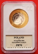 10 zł   2004 r -  Ateny - Dyskobol / złocona /      GCN  PR 70 !!