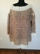 Hand Made Moher Sweter R S M L Wełniany Ręcznie Robiony Oversize