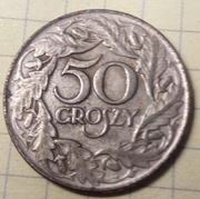 Polska 50 groszy 1938 nikiel 